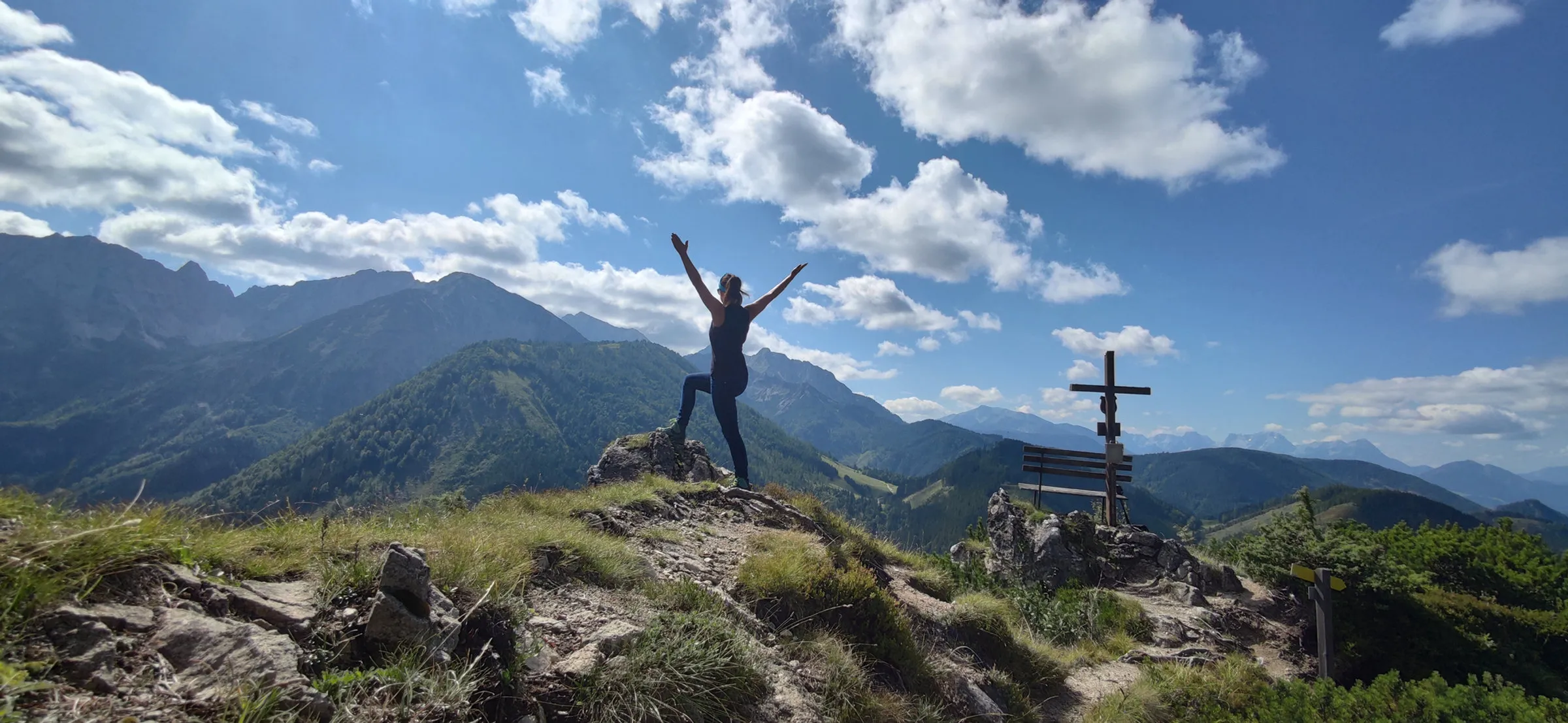 Karlkreuz (1220m), Kampermauer (1394m) zum Schwarzkogel (1554m) und Tannschwärz (1533m)