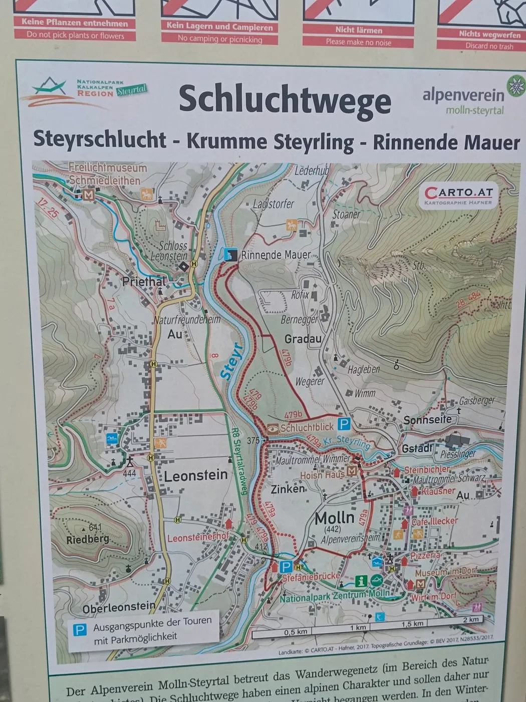 Rinnende Mauer in Molln