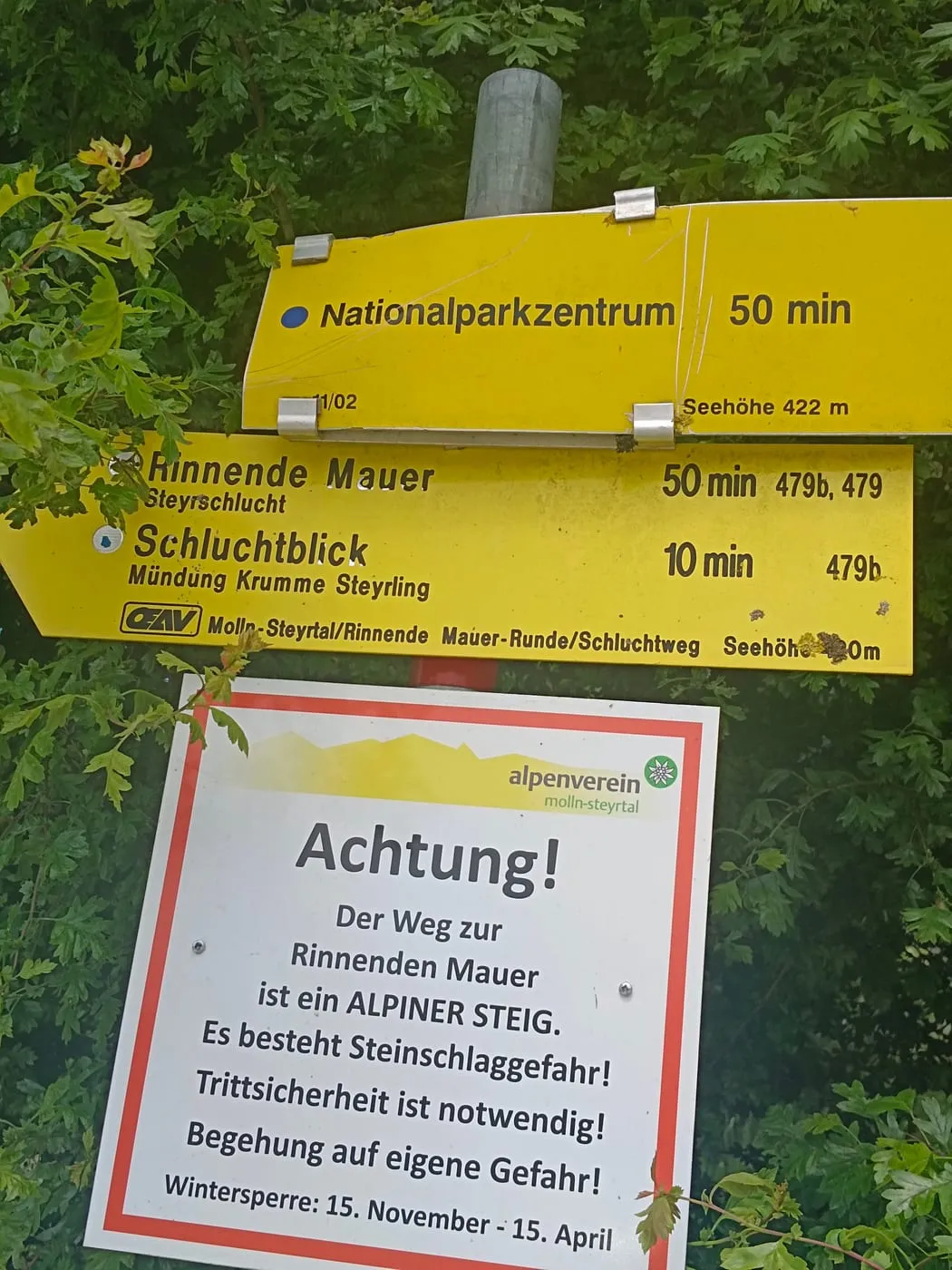 Rinnende Mauer in Molln