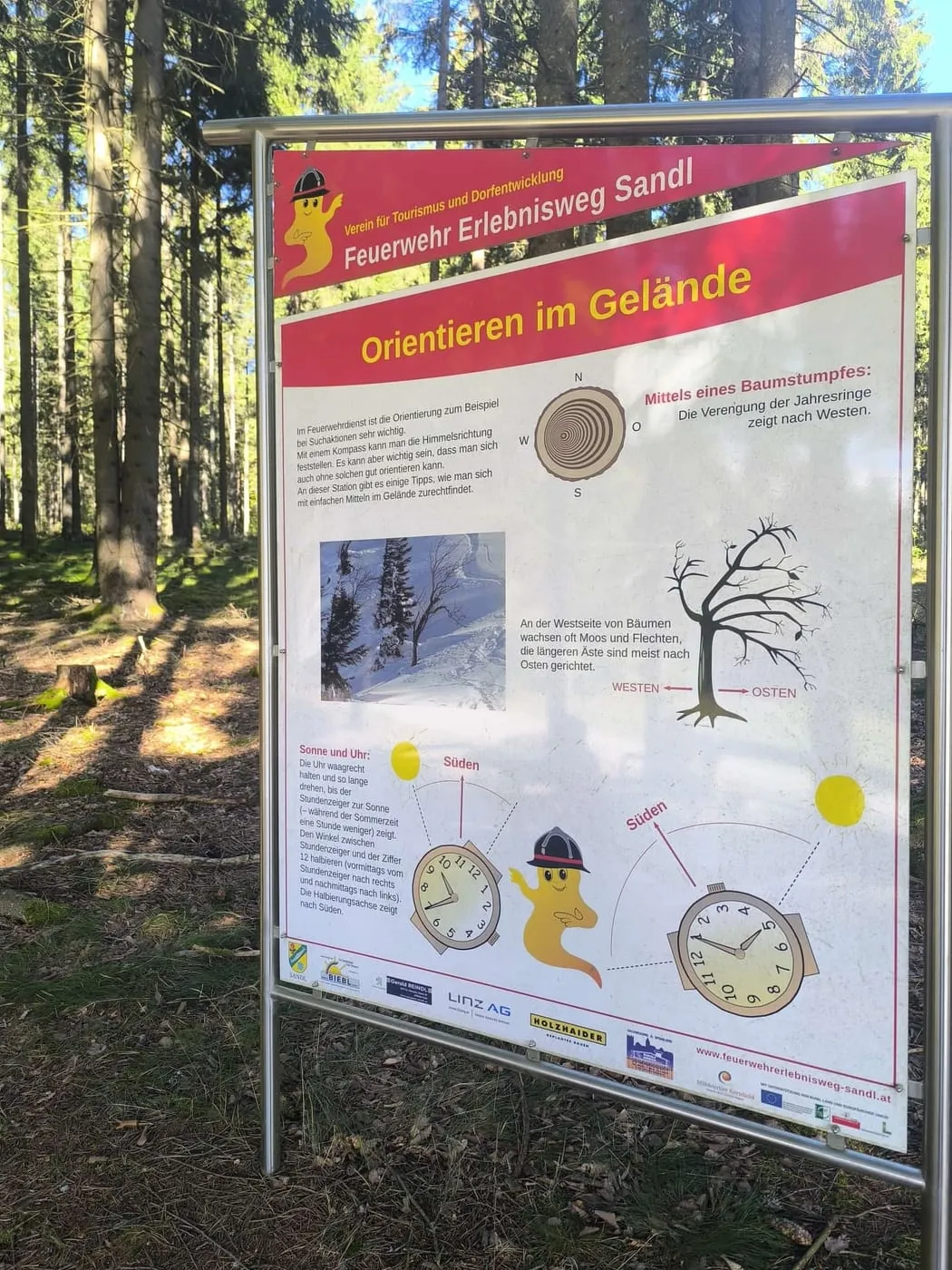 Infotafel zur Station Orientieren im Gelände